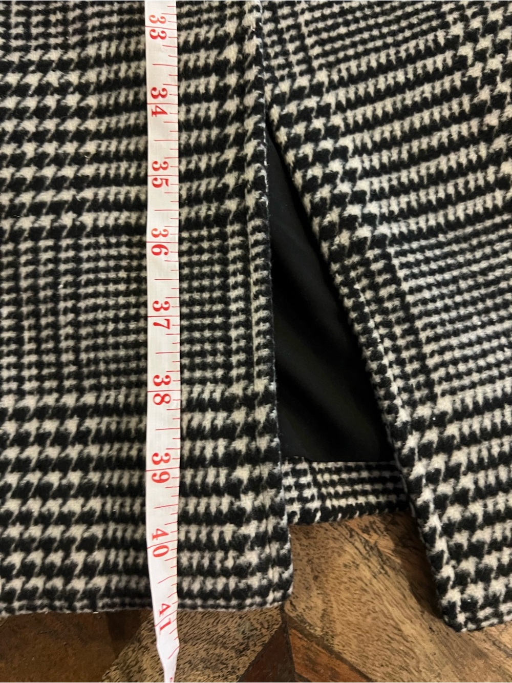 Elie Tahari Black & White Glen Plaid Double-Breasted Coat - Picture 5 of 10